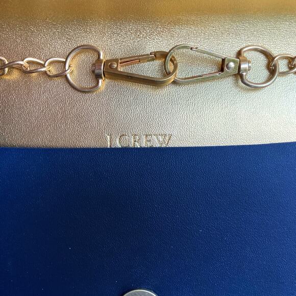 J.Crew Navy Faux Leather Envelope Clutch w/ Chain – Heritage Holiday Gift NWT - Picture 10 of 13
